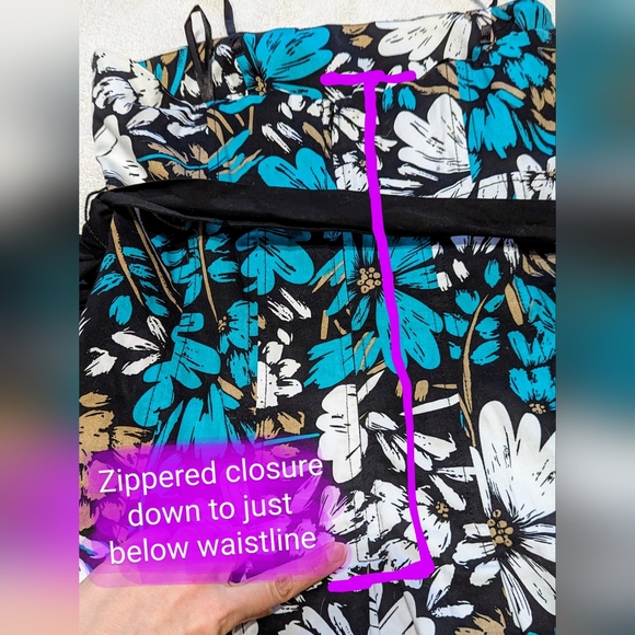 Vintage le chateau size med strapless mini dress, EUC, teal floral pattern - Picture 15 of 16